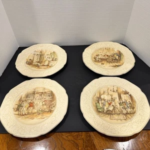 4 piatti vintage Royal Doulton Dickens Ware di A.L. Stainforth - Scene di Pickwick - Foto 1 di 24