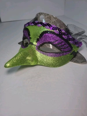 Adult Mardi Gras Masquerade Half Mask for Halloween Costume Accessory - Image 1 of 3