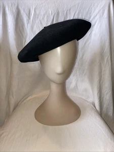 Campan Luxury Black Basque Beret - 100% Virgin Wool - Made in France - Size 58 - Picture 1 of 5