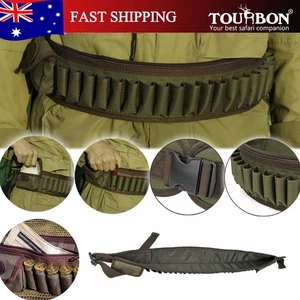 TOURBON Shooting Game Shotgun Bandoleer 12GA Cartridges Belt Ammo Pockets in AU - Picture 1 of 24