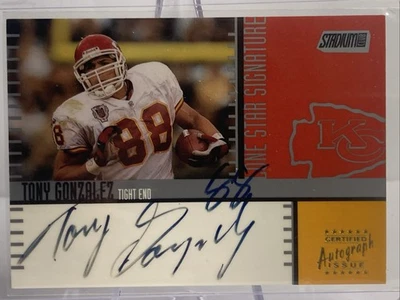 2000 Stadium Club Lone Star Signature TONY GONZALEZ On Card Auto #LS26 AUTHENTIC - Image 1 of 4