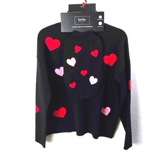 Nicole Miller New York Womens Heart Sweater With Matching Dog Sweater Sz M - Nwt - Picture 1 of 12