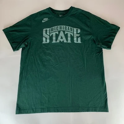 Camisa masculina Michigan State Spartans NCAA verde Nike manga curta gola redonda GG - Imagem 1 de 4