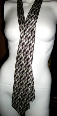 VTG Oleg Cassini 100% Silk Neck Tie GEOMETRIC CUBIST DESIGNER  OFFICE NORMCORE - Image 1 of 4