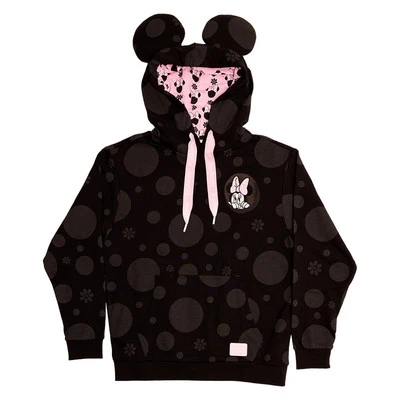 Sudadera con Capucha Loungefly Disney Minnie Mouse Floral Rock The Dots Unisex Mediana Foto 1 de 4