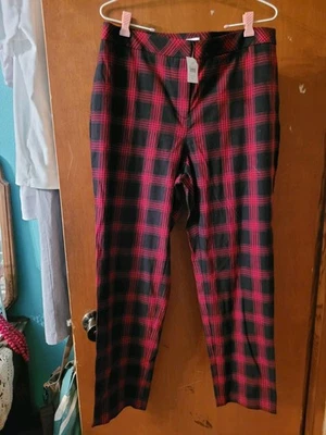 Pantalones de Navidad Jill a Cuadros Rojo Negro Talla 16 Premium Bi-elásticos Foto 1 de 4