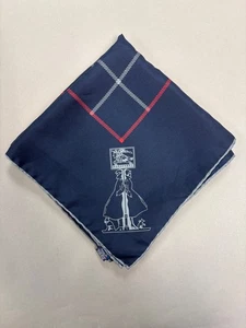 Vintage Blue Burberry Nova Check Square Pure Silk  Scarf "29x29" Made In Italy - Picture 1 of 4