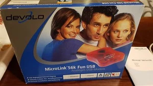 Devolo 1047 MicroLink 56k Fun USB Modem Rot Analoges System Treiber Tools OVP - Bild 1 von 6