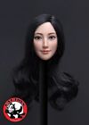 1/6 Female Head Sculpt With Long Black Hair For 12" Cat Toys Phicen Figure Body