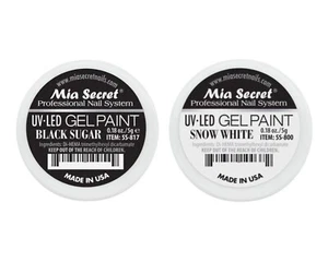 Mia Secret Sistema Profesional de Uñas UV LED Pintura en Gel (Azúcar Negro y Blancanieves) - Imagen 1 de 2
