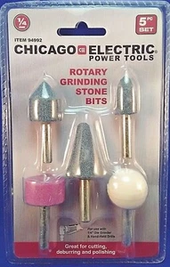 5 Pc Stone Rotary Grinding Bits with 1/4 in. Shank - Picture 1 of 3