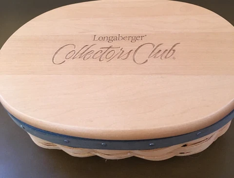 Longaberger 2001 Collectors Club Shaker Harmony #5 Basket w Protector & Lid Cover