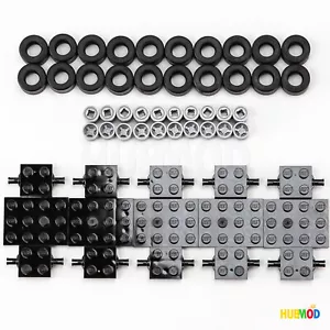 LEGO Neumático Rueda Negro Base de Vehículo 4x7 Chasis Coche de Carreras Set Lote 2441 - 45 Piezas - Imagen 1 de 3