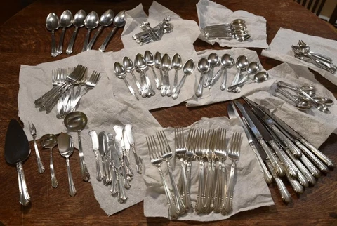 Shamrock by Gorham Sterling Silver Flatware Set 131 pieces 10 place setting NICE Cover