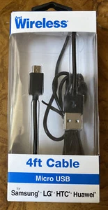 Just Wireless 4ft Cable Micro USB For Samsung, LG, HTC, Huawei - Picture 1 of 2