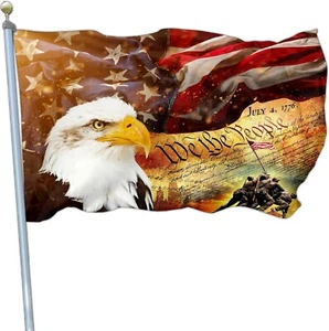 We the People 1776 Bandera Águila Calva Banderas Americanas 4 de Julio Bandera para Exterior 3 - Imagen 1 de 4