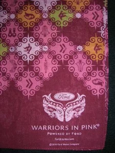 USA Warriors in Pink Ford Scarf 100% COTTON 2010 8x52 Breast Cancer Awareness  - Picture 1 of 1