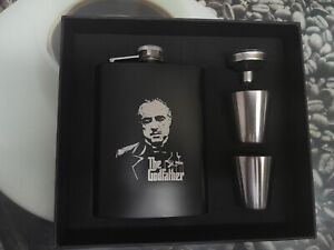 8oz The Godfather Hip Flask Gift Set In Nice Presentation Box Brand New 👌 Gift