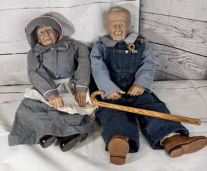 Muñecas de cerámica de porcelana de colección de 29" y 31" William Wallace Jr abuela y abuelo 1989 - Imagen 1 de 21