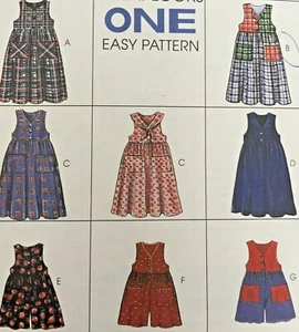 McCall's Sewing Pattern 7247 Jumper Dress Romper Detachable Collar Girls 2 3 4 - Picture 1 of 3