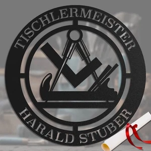 Tischler Zunftzeichen Schild - Wunschtext - Handwerker Geschenk - Bild 1 von 7