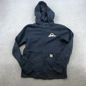 Carhartt Sweater Womens Small Blue Relaxed Full Zip Hoodie 62114 - Picture 1 of 11