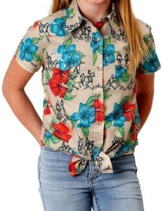 Roper Western Shirt Girls S/S M Multi-Color 03-081-0064-0366 MU - Picture 1 of 2