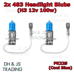 2x H3 Cool Blue 483 Scheinwerfer Glühbirnen 12 V 100w PK22S Kopfleuchte Glühbirne Vollstrahl - Bild 1 von 1