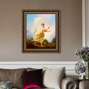 Arte en lienzo enmarcado impresión de giclee El vuelo fingido por Jean Honore Fragonard - Imagen 1 de 9