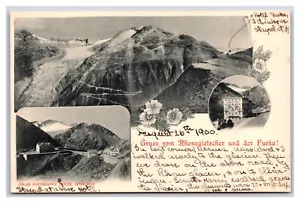 Furkastrasse mit Rhonegletscher Glacier Switzerland UNP UDB Postcard S17 - Picture 1 of 2
