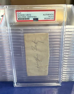 Hughie Critz Signed 2x4 Cut Index Card 1930's Baseball PSA COA - Picture 1 of 3
