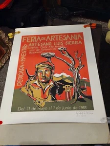 Vintage Puerto Rico art poster 1985 signed numb Lewis Sierra SILKSCREEN POSTER - Picture 1 of 4