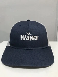 WAWA Trucker Cap Hat Mesh Snapback Blue Denim-Style White Port Authority - Picture 1 of 6