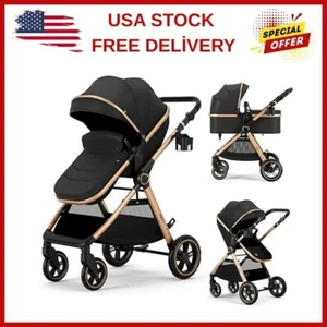 Accombe 2 in 1 Baby Stroller Convertible Bassinet Pushchair for Infants and N... - Picture 1 of 24