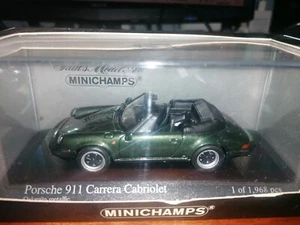 Minichamps 1/43 Porsche 911 Carrera Cabriolet 1983 green metallic 430 062035 - Foto 1 di 3