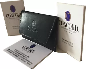 Concord Watch Blank Warranty Guarantee Certificate Card & Booklet Leather Pouch - Picture 1 of 7