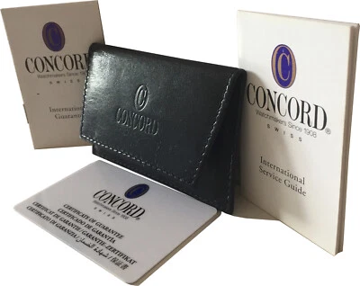 Concord Watch Blank Warranty Guarantee Certificate Card & Booklet Leather Pouch - Image 1 of 4