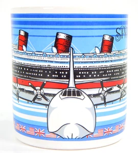 KÖNIGIN MARIA FICHTE GANS SOUVENIR KERAMIK TASSE TASSE H-4 HERKULES FLUGZEUG WERBUNG - Bild 1 von 7