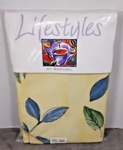 Lifestyles Square Tablecloth By Bardwil Botanica 52" x 52' Square Yellow - Picture 1 of 5
