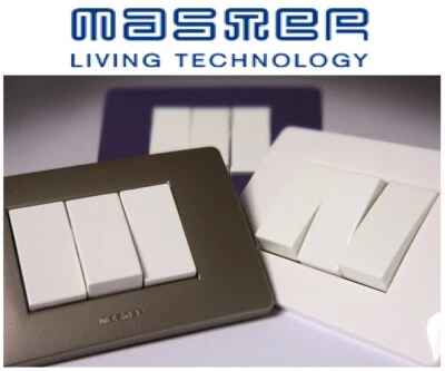 MASTER MIX INTERRUTTORE DEVIATORE PRESA SCHUKO RJ11 RJ45 BIPOLARE BIPRESA - Immagine 1 di 2