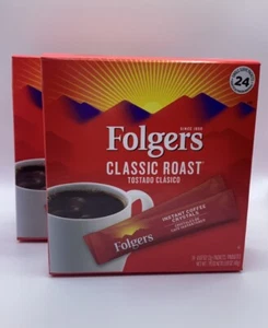 2 Cajas Folgers Clásico Tostado Cristales de Café Instantáneo (48 Paquetes en Total) - Imagen 1 de 3
