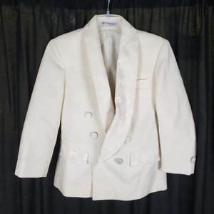 Vintage Oscar De La Renta Formal Double Breasted White Tuxedo Jacket Boys size 8 - Picture 1 of 9
