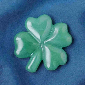 Natural Green Aventurine Quartz Crystal Stone Lucky Four Leaf Clover Carved Gift - Photo 1 sur 4