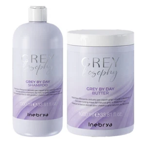 INEBRYA Kit Greylosophy Grey By Day Shampoo 1000ml + Maschera 1000ml - Imagen 1 de 1