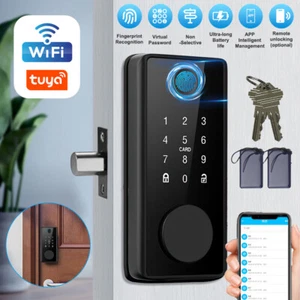 Smart Door Lock Wifi Biometric Fingerprint Touch Password Digital Keyless Keypad - Picture 1 of 12