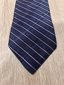 Jones New York Men's Navy Blue Striped Woven Silk Necktie 57 x 3.5 in 100% Silk - Picture 1 of 4