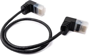 Lan Cable 50 CM RJ45 8P8C Stp Cat6 Plug To Plug Angle Adapter, Black - Picture 1 of 7