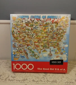 Springbok The Good Old US of A 1000 Piece Jigsaw Puzzle 24 x 30 Complete ~Sealed - Picture 1 of 8
