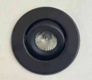 4 INCH CAN MR16 RECESSED LIGHT ADJUSTABLE RING GIMBAL TRIM BLACK FINISH LV4006B - Picture 1 of 7
