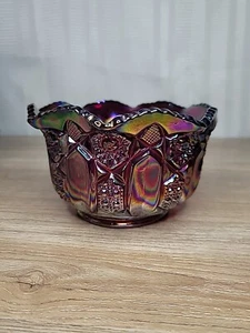 LE Smith Heritage Carnival Glass Bowl Centerpiece Beautiful - Picture 1 of 4